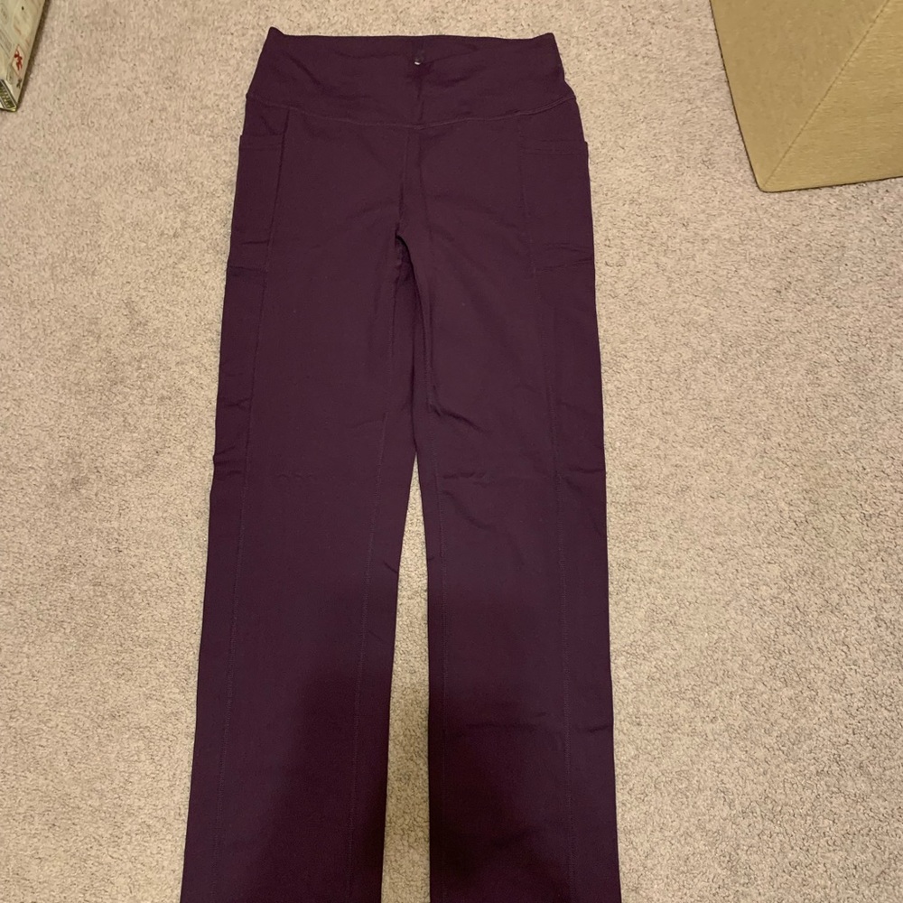 Purple straight leg leggings
